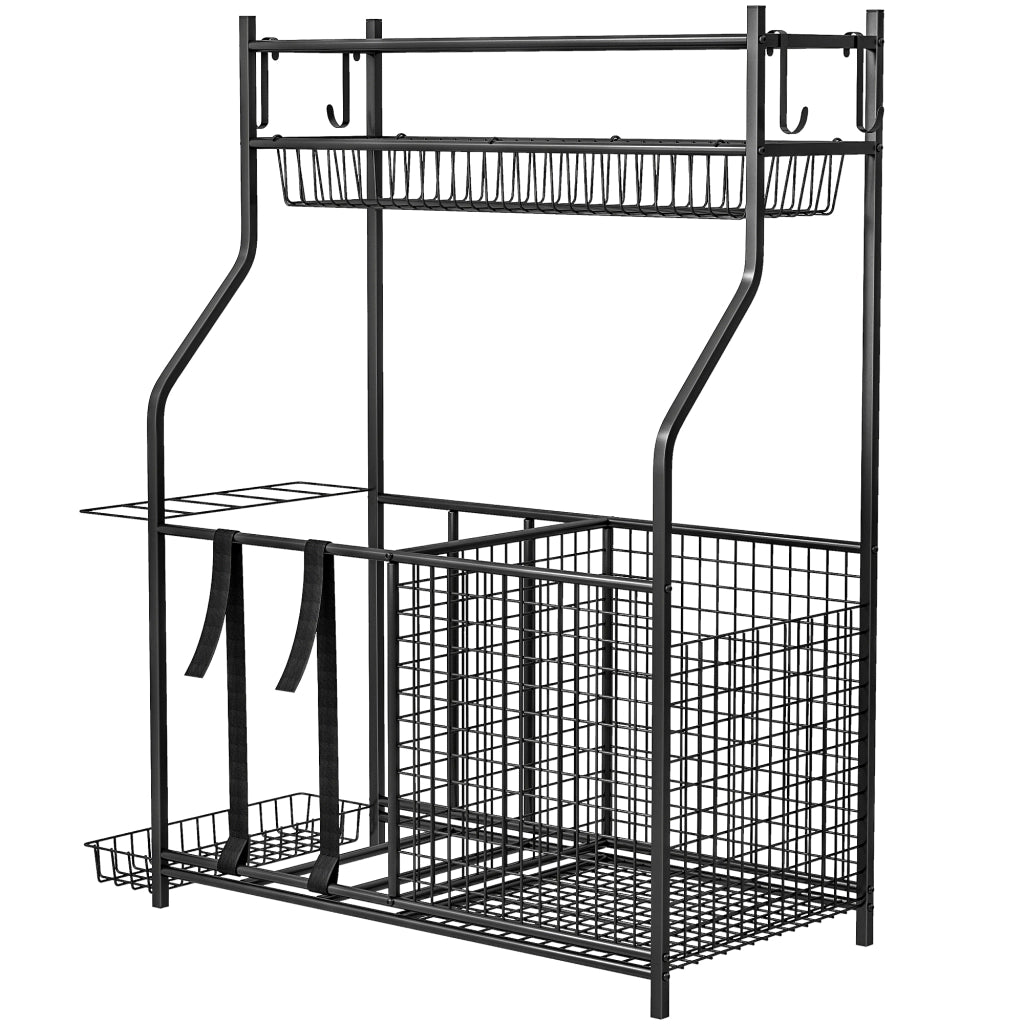 Portaoggetti Attrezzature Sportive ¨C Xylo ¨C con Cestini Ganci Cinghie 92x42x109cm Nero