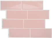 Tegli 3D da incollare per cucina e bagno – Metro Pink, 5 pezzi (29,34 x 21,28 cm), impermeabili, facili da installare, realizzati in Canada