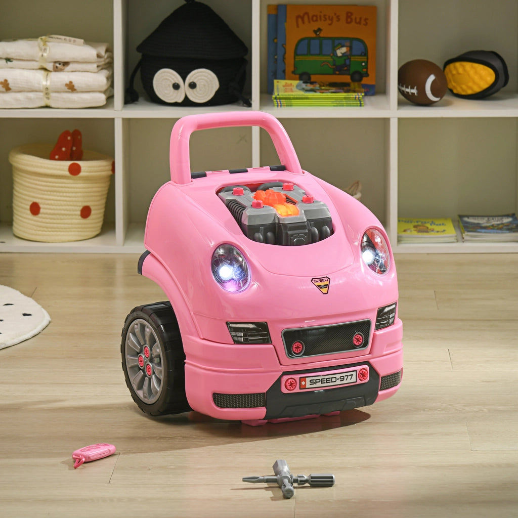 Set di Giochi per Bambini con Strumenti e Volante ¨C Zephmum ¨C Rosa 40x39x47 cm