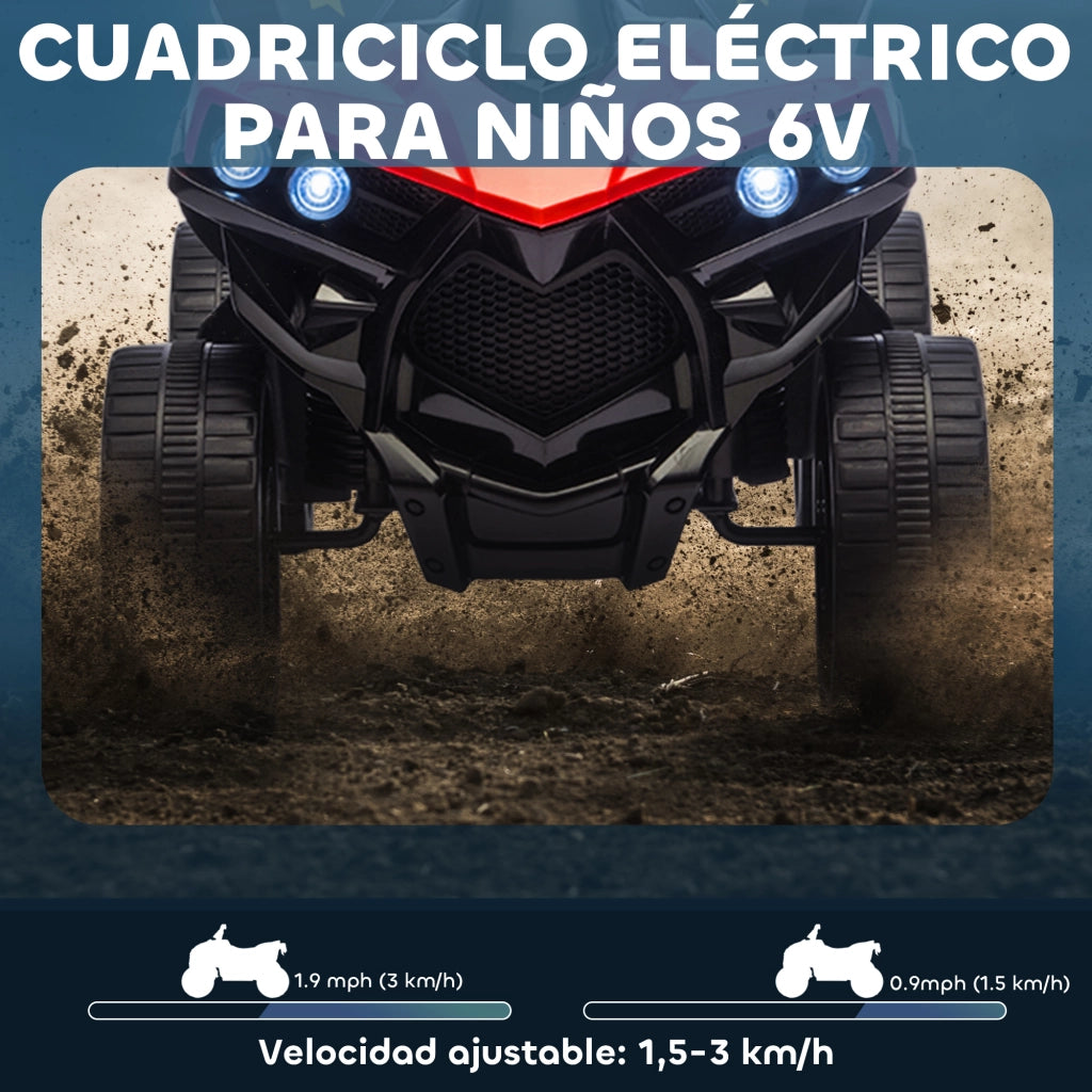 Quad Elettrico per Bambini 6V ¨C zephmum ¨C 70x42x45 cm Rosso
