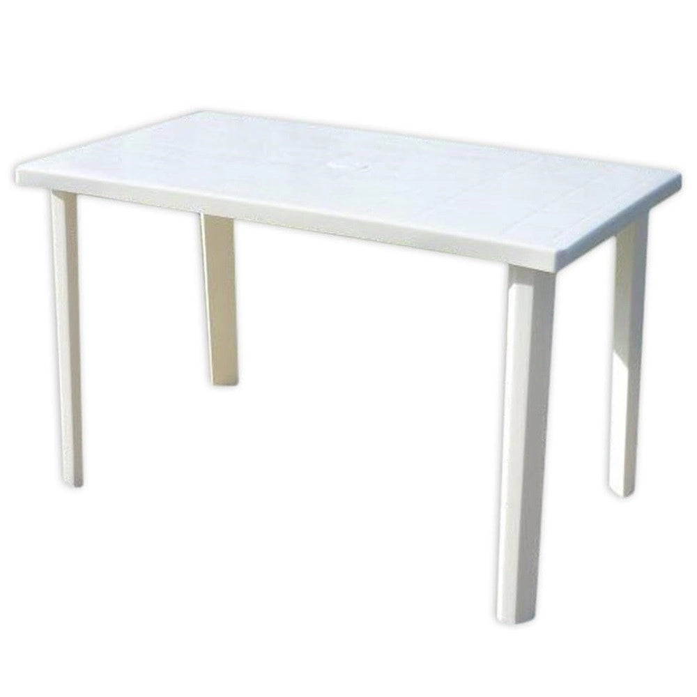 Trade Shop - Tavolo Rettangolare Da Giardino 120x70cm Bianco Perfetto Per Spazio Esterno 016301 -