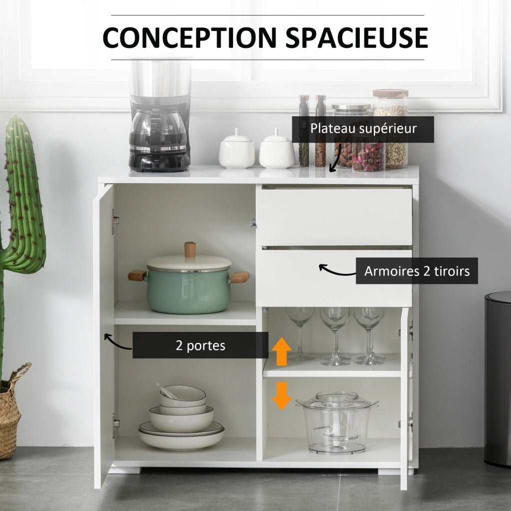 Armadio con ante e cassetti ¨C zephmum ¨C bianco 79x36x74