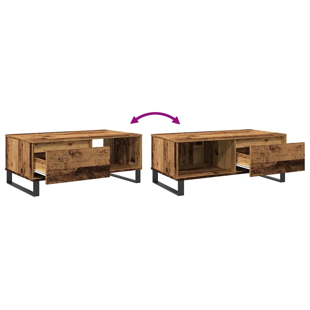 Tavolino da Salotto-Tavolino da soggiorno-Tavolo Legno Antico 90x50x36,5 cm in Truciolato 991298