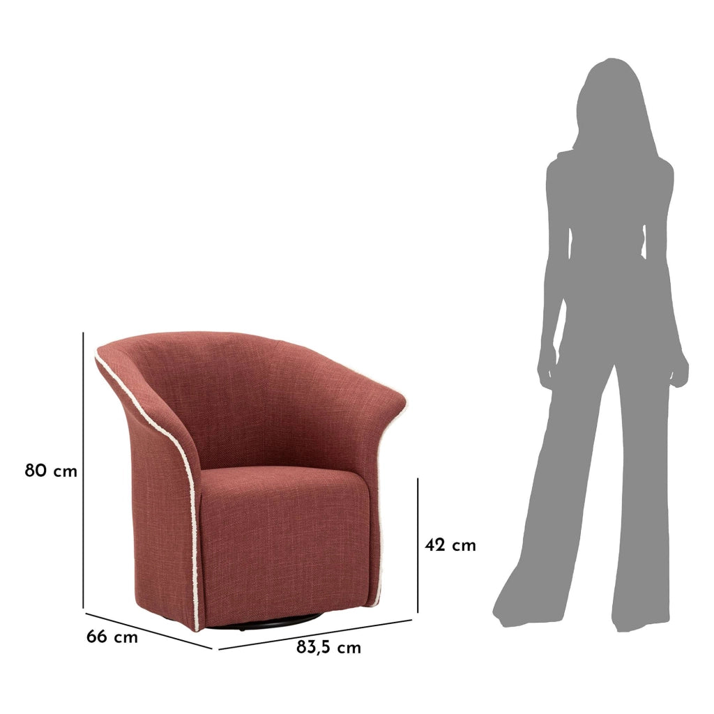 Poltroncina Toamas, Poltrona Base Girevole, 84x66x80h cm Rosso