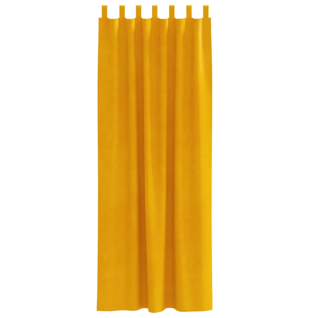 Tende Oscuranti | Tende Blackout 2 pz Giallo senape 140 x 260 cm Velluto
