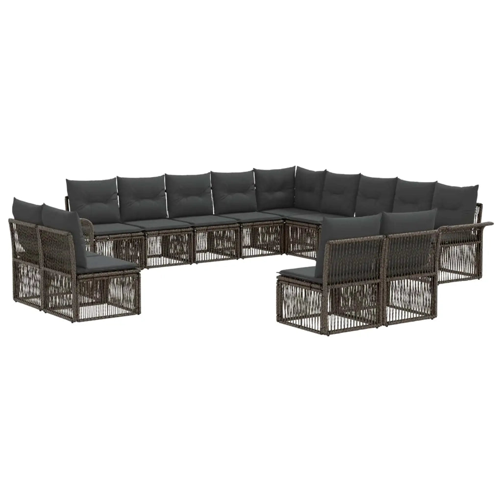 Set Divano da Giardino 13 pz Grigio polyrattan 3434993