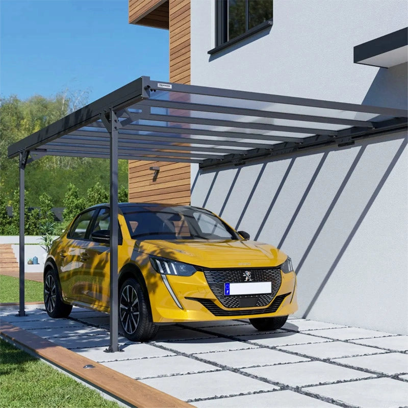 Tettoia per auto in alluminio LEVANTE WALL 5,09 x 2,98 x h 2,27 m