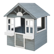 Casetta da gioco per esterni 138 x 120 x 102 cm grigio bianco legno di abete 03_0009087