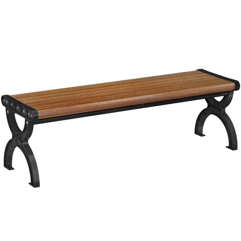 Panchina da giardino 2 posti ¨C Xylo ¨C metallo nero effetto legno 124x39x39 cm
