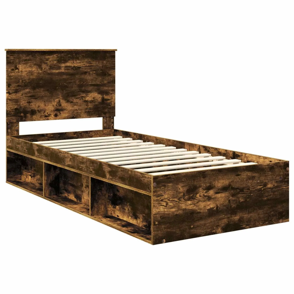 Struttura del letto-Giroletto Rovere fum¨¦ 90 x 190 cm Pino massello 658300