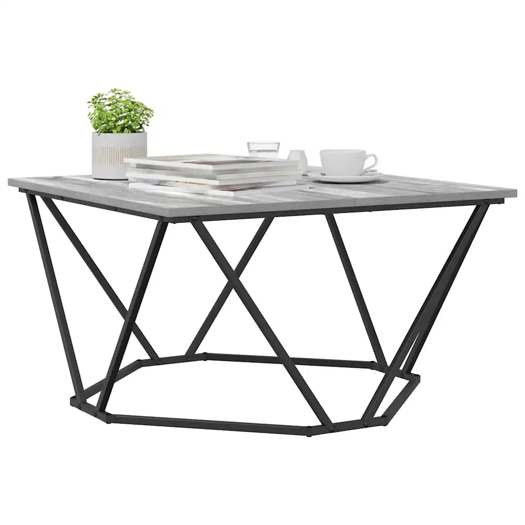Tavolino da Salotto-Tavolino da soggiorno-Tavolo Grigio Sonoma 80 x 80 x 45 cm
