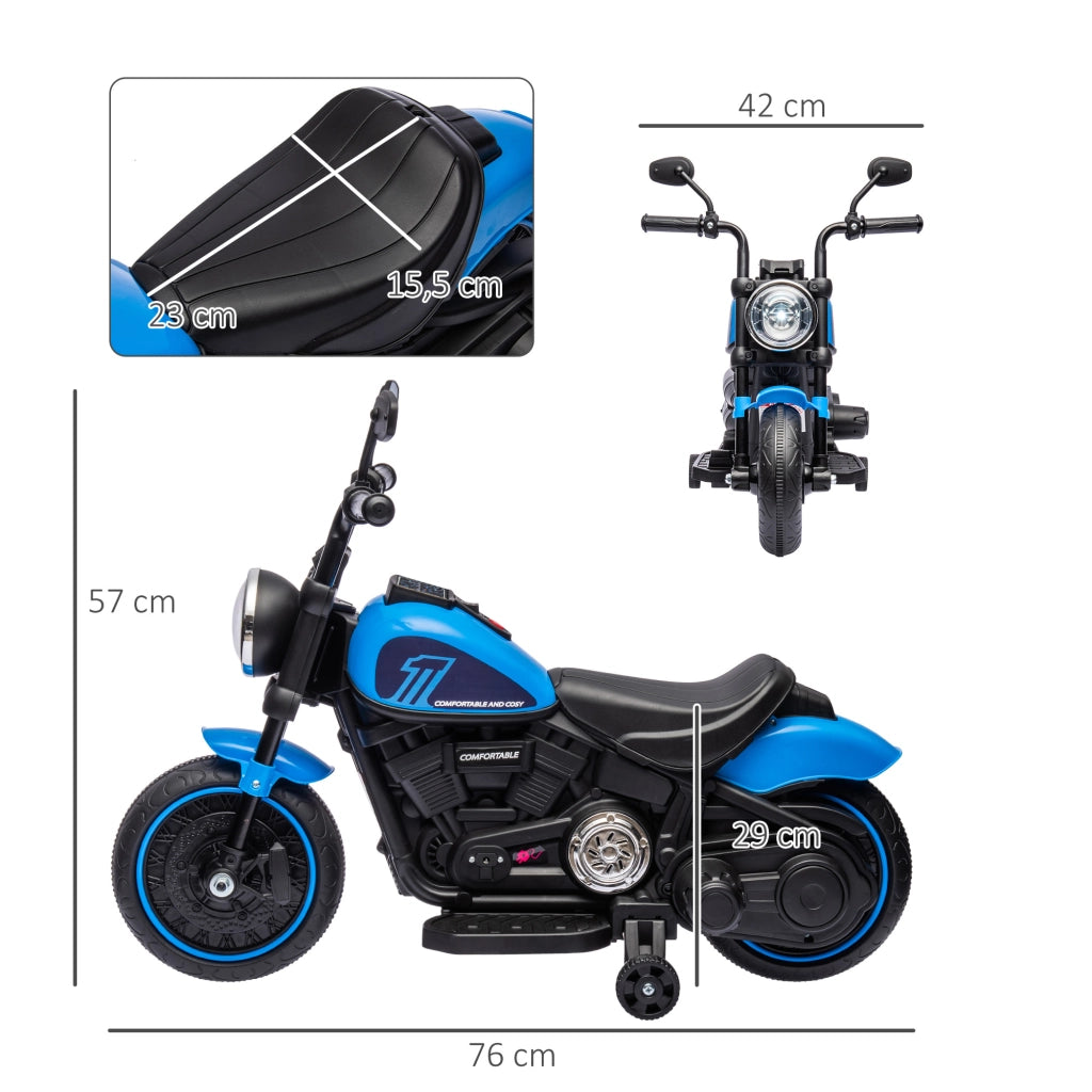 Moto Elettrica Bambini 2 Ruote ¨C Zephmum ¨C Blu LED