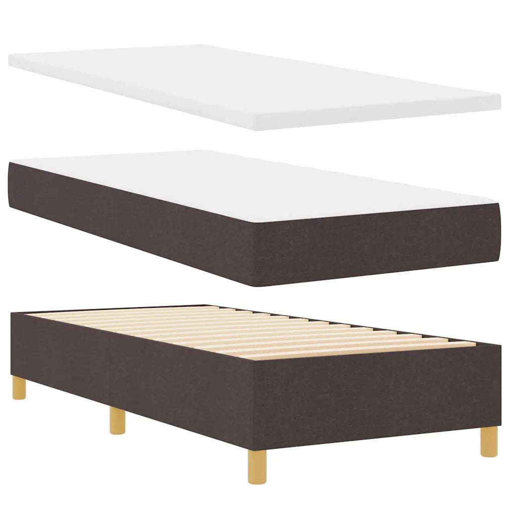 Letto a Sorgente LED Marrone Scuro 80 x 200 cm Tessuto