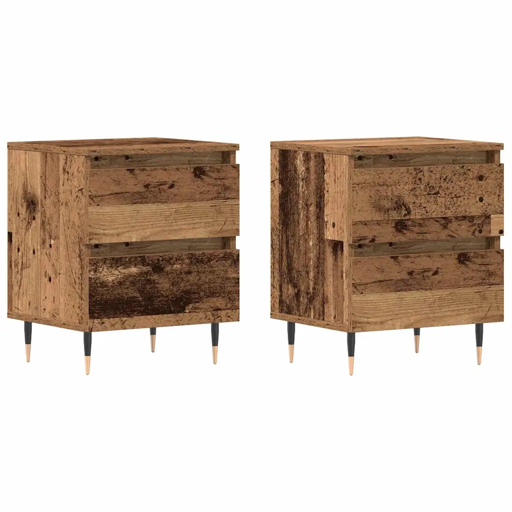 Armadio da Notte 2 pcs Legno vecchio 40 x 35 x 50 cm 863463