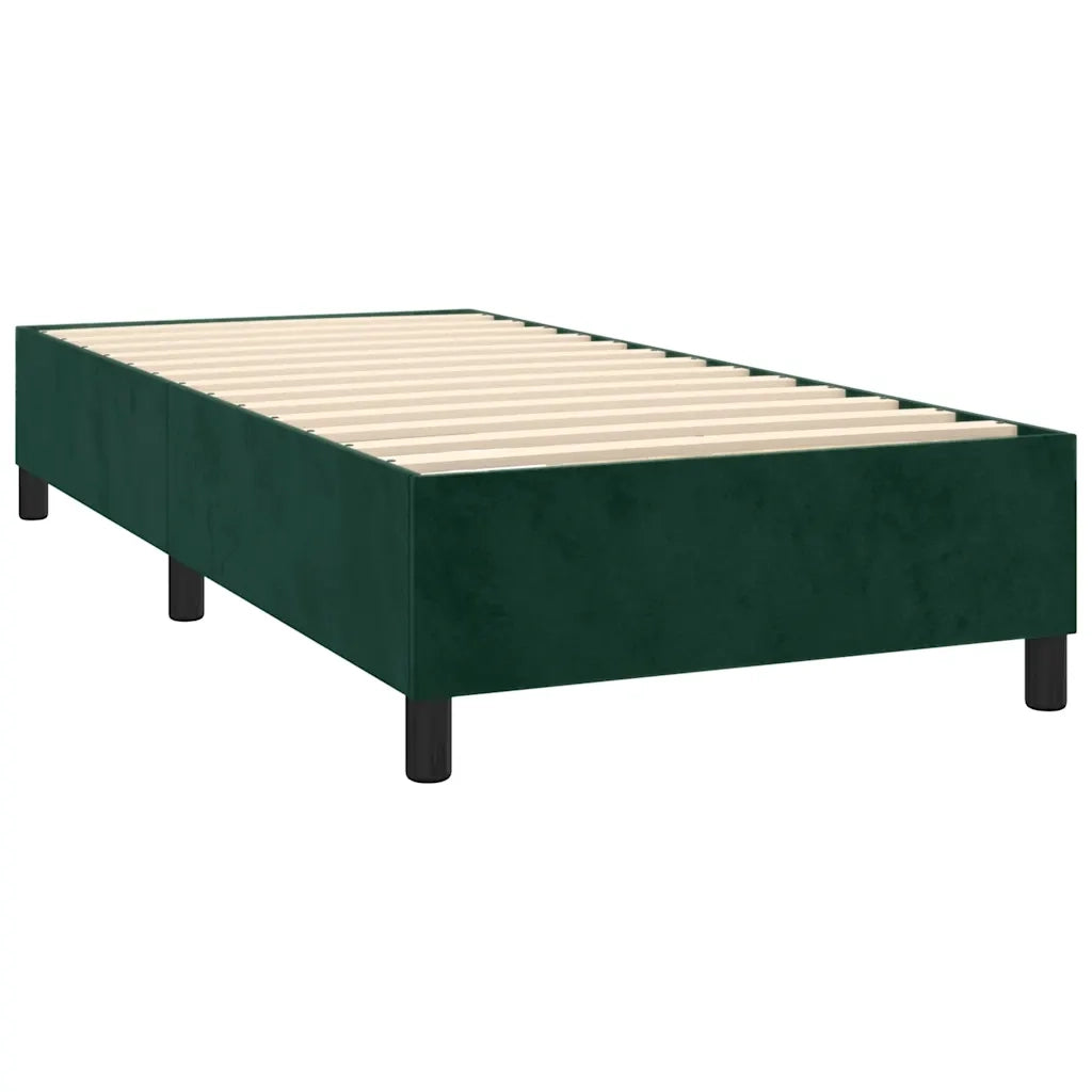 Letto a Molle con Materasso e LED-Struttura Letto con Materasso Verde Scuro 80x200cm Velluto 284610