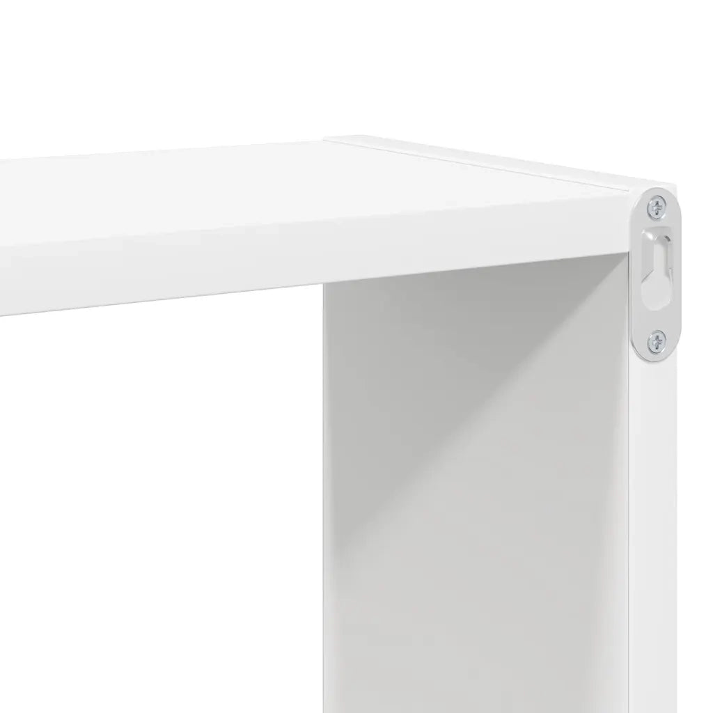 4 pz Mensole Parete | Mensola sospesa a Cubo Bianco 80x15x26,5cm Legno Multistrato