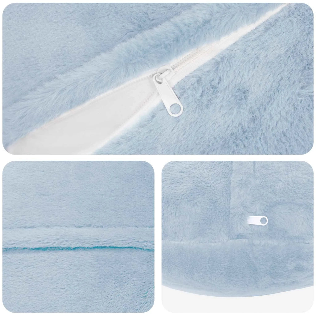 Federa 2 pz HEERLEN Azzurro Ø 60 cm Pelliccia di Coniglio Finta 923131