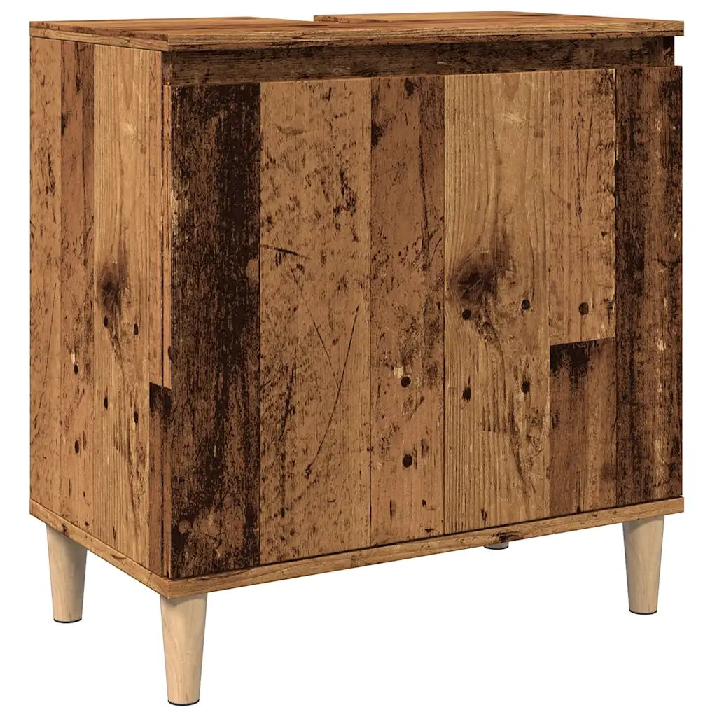Mobile Lavabo-Armadietto da bagno Legno Antico 58x33x60 cm in Legno Multistrato 229644