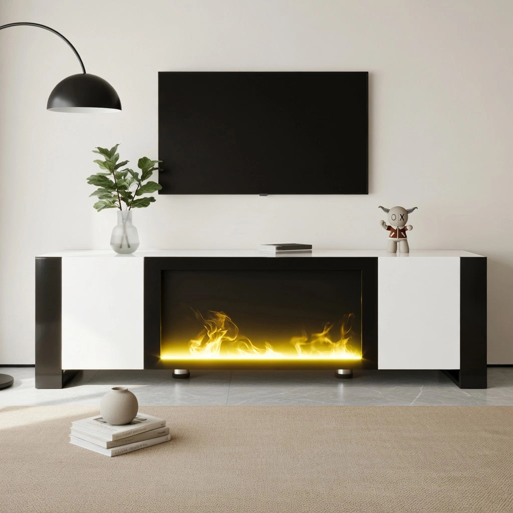 TV-Schrank White+Black in Spanplatte 165 cm