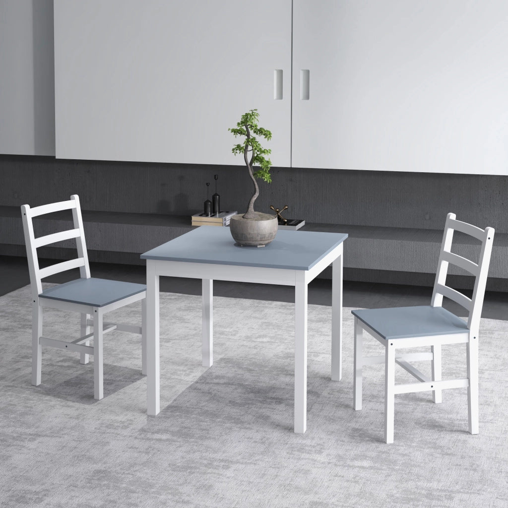 Tavolo da pranzo allungabile con sedie ¨C zephmum ¨C bianco grigio legno