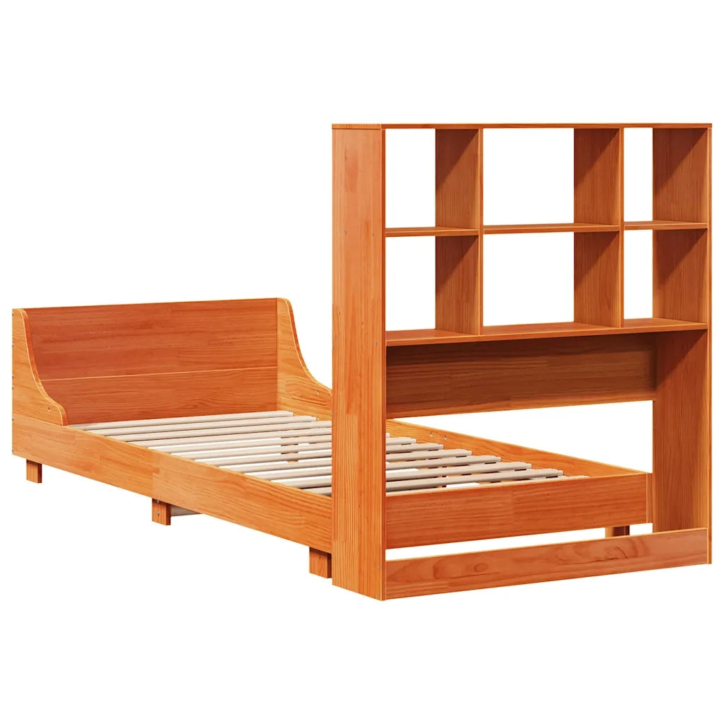 Letto senza Materasso Marrone Cera 75x190 cm in Legno di Pino 3323715