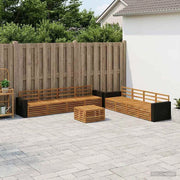 Set di divani da esterno 9 pz Naturale Legno massello di acacia 3383182