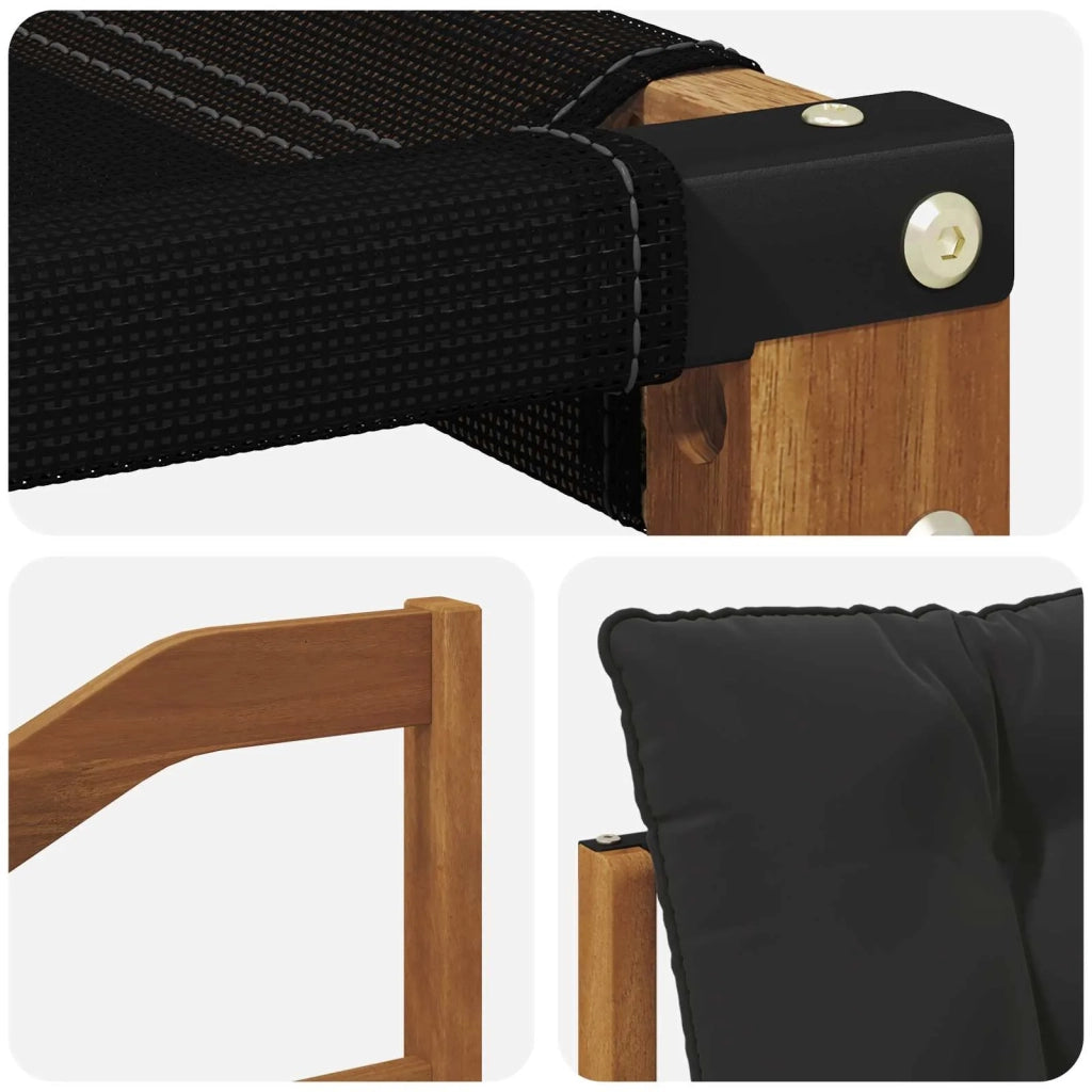 Set di divani da esterno con cuscino 8 pcs Naturale e Nero 3369755