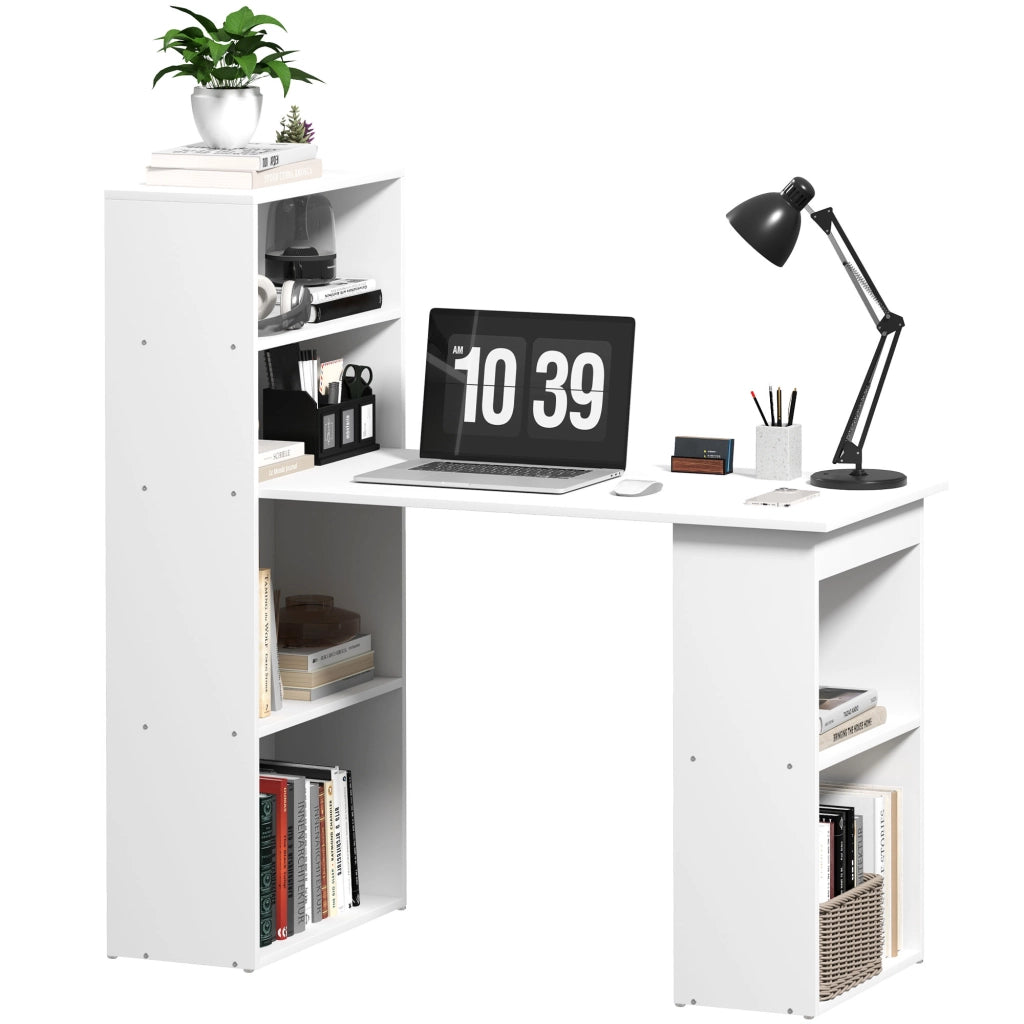 Scrivania con 2 scaffali e 5 ripiani ¨C Minimal ¨C Bianco 120x55x120
