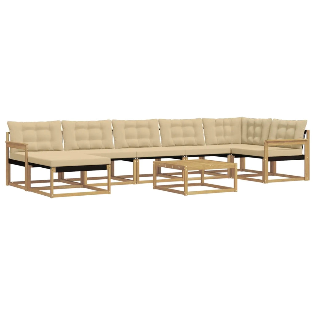 Set di divani da esterno 8 pcs Bianco e Beige 3388919