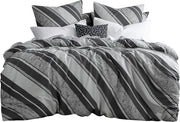 Set di coperte 200x220 cm 3 pezzi a strisce, coperta a strisce 220x200 cm 50% cotone 50% poliestere.