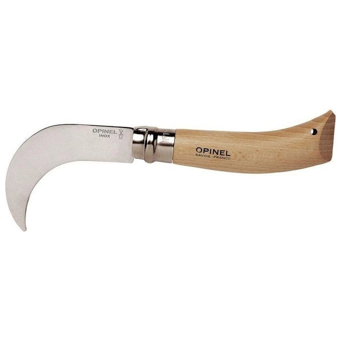 Opinel N°10 Roncola Serramanico Virobloc Lama Inox 10 cm Manico Legno di Faggio colore Legno