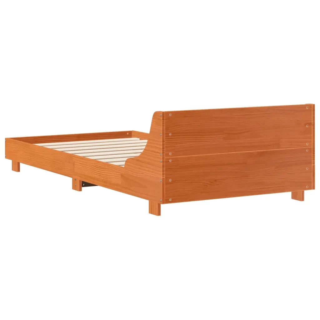 Letto senza Materasso-Struttura Letto Marrone Cera 75x190 cm in Legno di Pino 678523