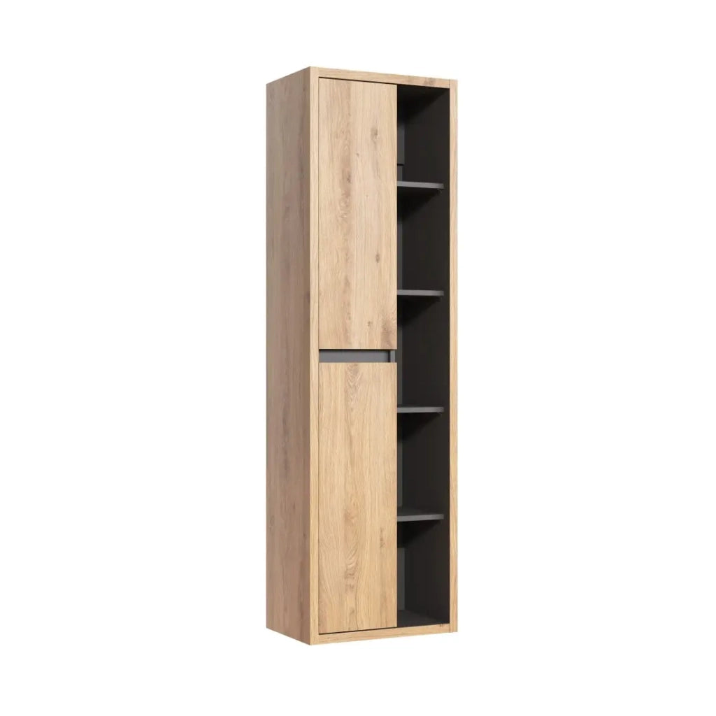 Colonna bagno MATT 170 cm – Rovere chiaro e grigio antracite – Design sospeso moderno