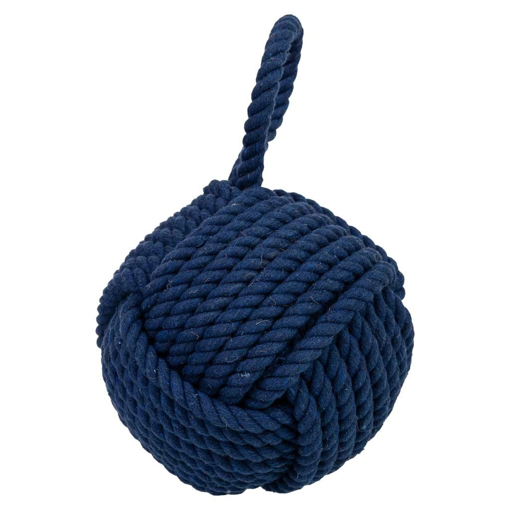 Fermaporta in cotone blu, 12x12x25h cm
