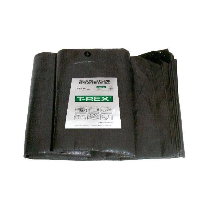 T-Rex 07863 Telone Plastica Tessuto 12x15 m polietilene doppia laminazione 100 g-mq impermeabile antistrappo colore Verde Scuro