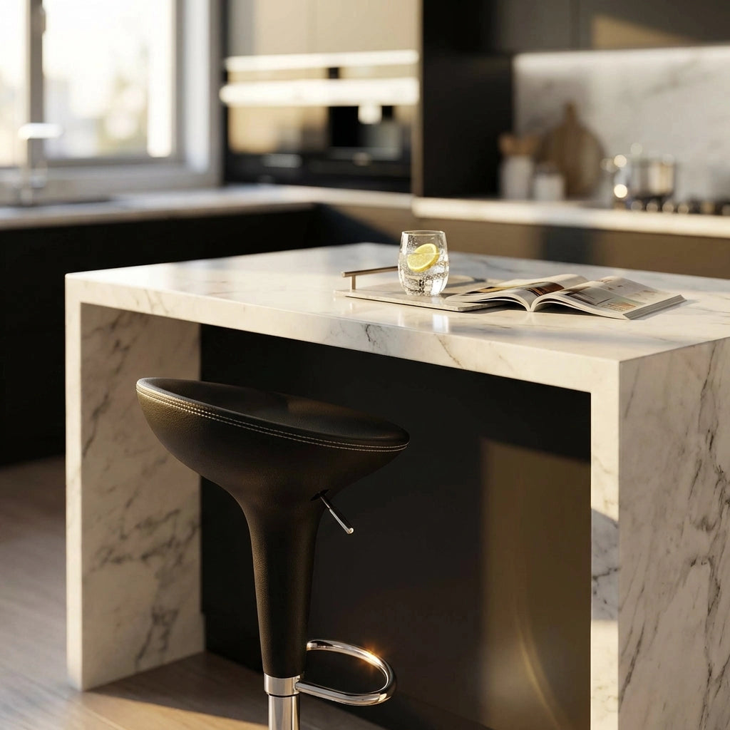 Sgabello Moderno per Sala da Pranzo in Plastica Metallo cm 40x45x78 - LORENNE
