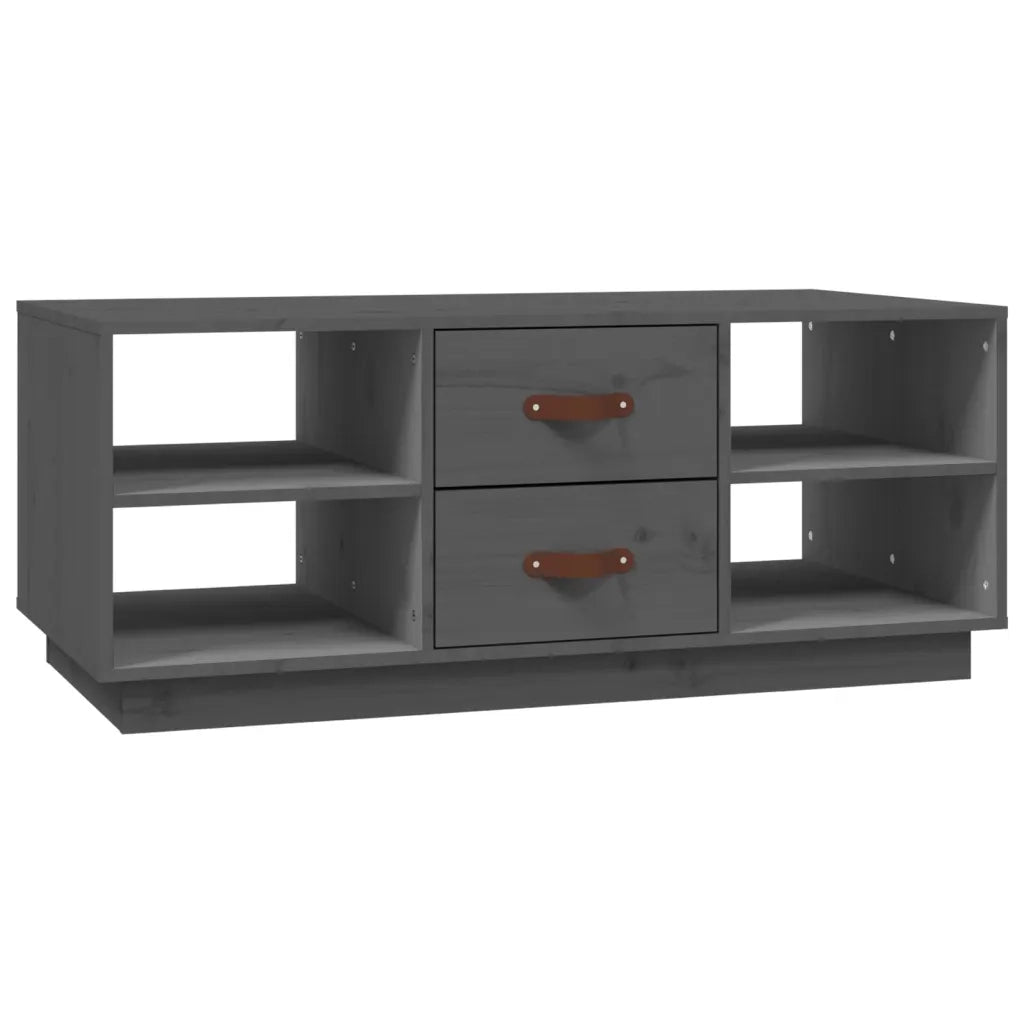 Tavolino da Salotto Grigio 100x50x41 cm Legno Massello di Pino 818272