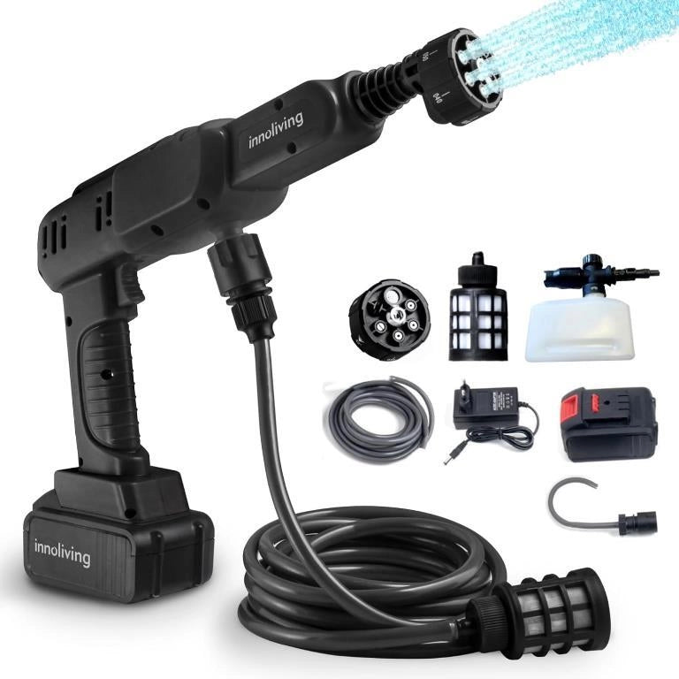 Idropulitrice Pistola a Pressione Ricaricabile Senza Fili 250 Watt + Accessori