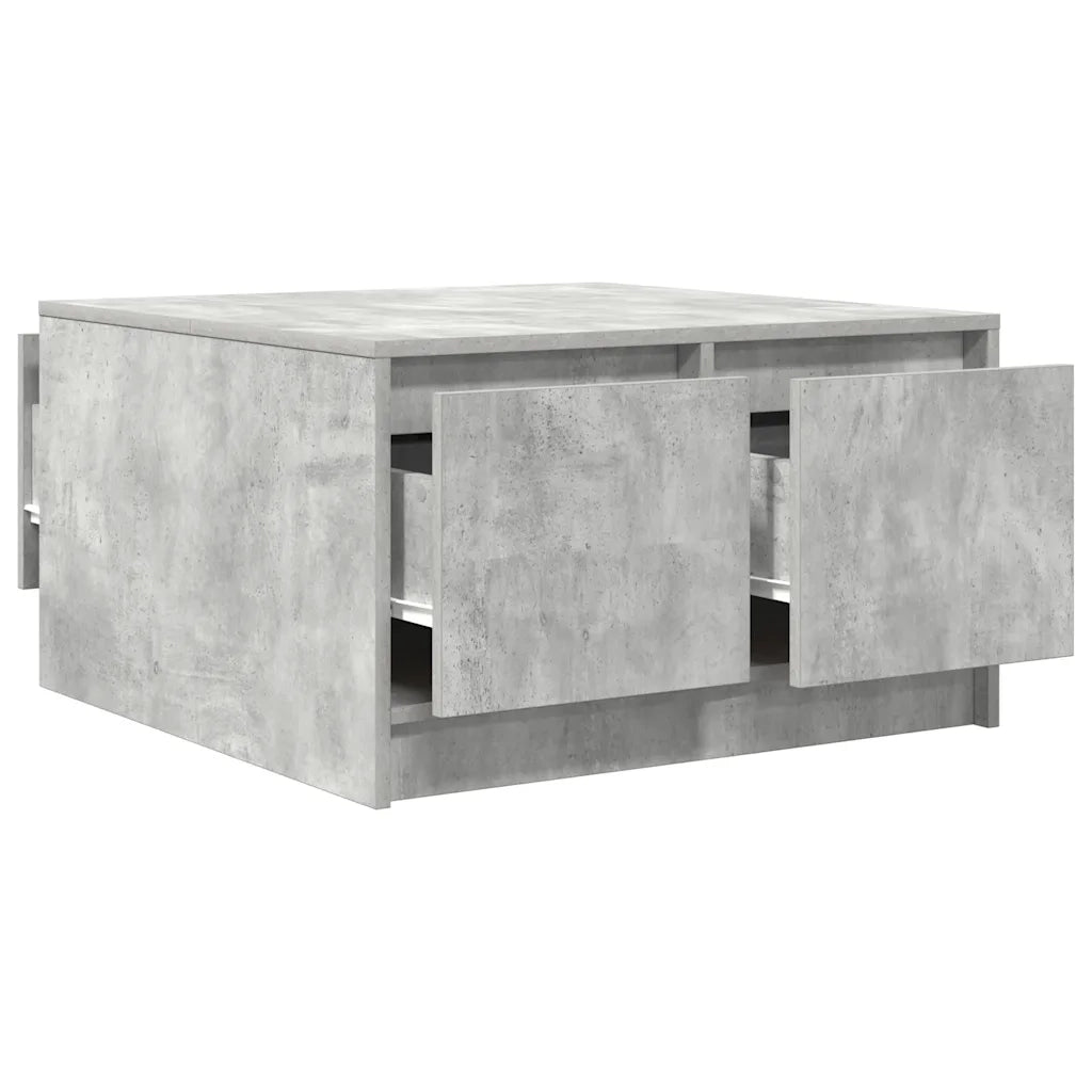 Tavolino da salotto | Tavolino da caff¨¨ | Tavolino da Soggiorno con Cassetti Grigio Cemento 70,5x70x40 cm