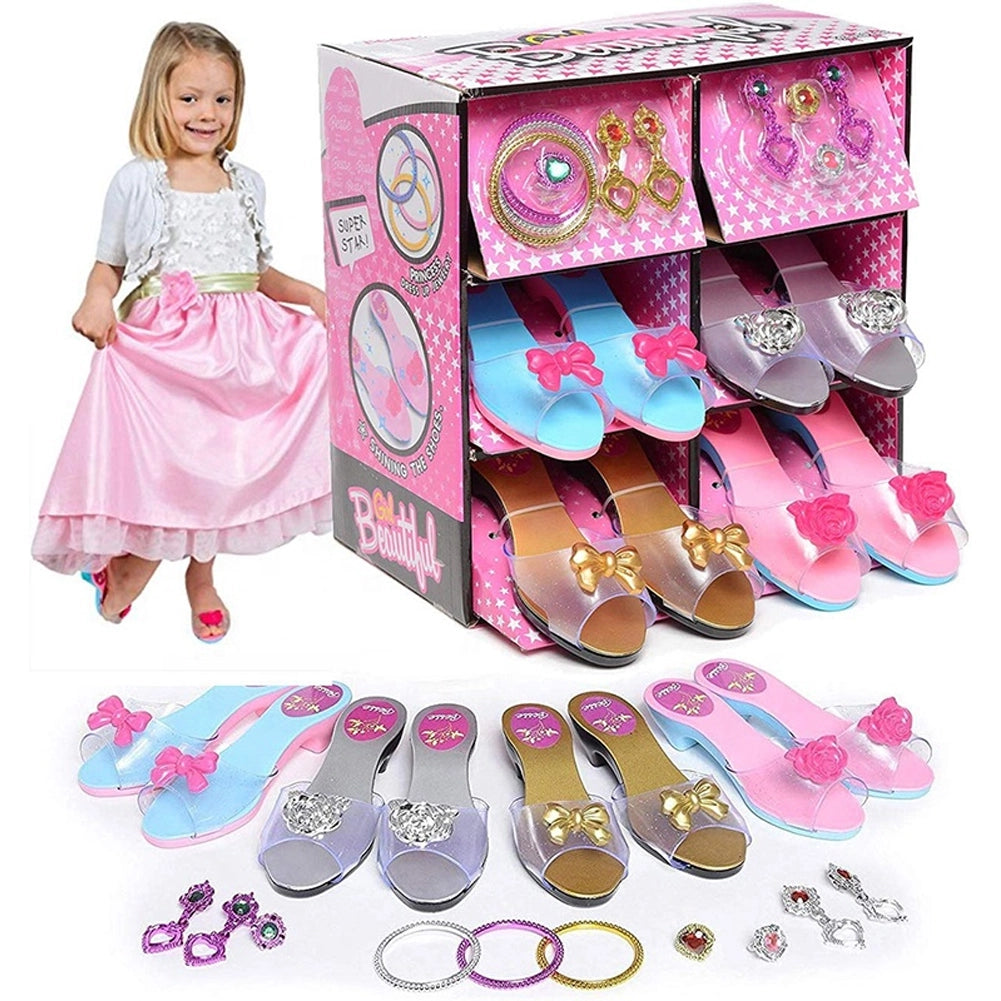 Playset Principessa per Bambina Gioco con Scarpe e Accessori Rosa