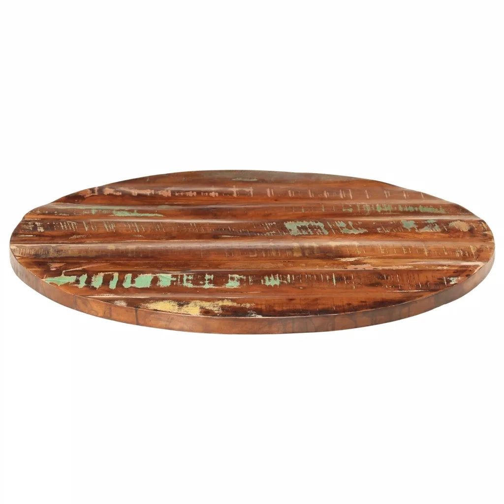 Piano per Tavolo Ø 80x2,5 cm Rotondo Legno Massello di Recupero 370030