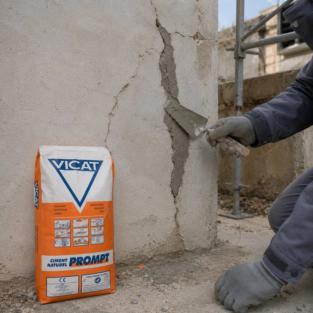 Cemento rapido francese naturale prompt riparazioni sigillature ancoraggi 25 kg