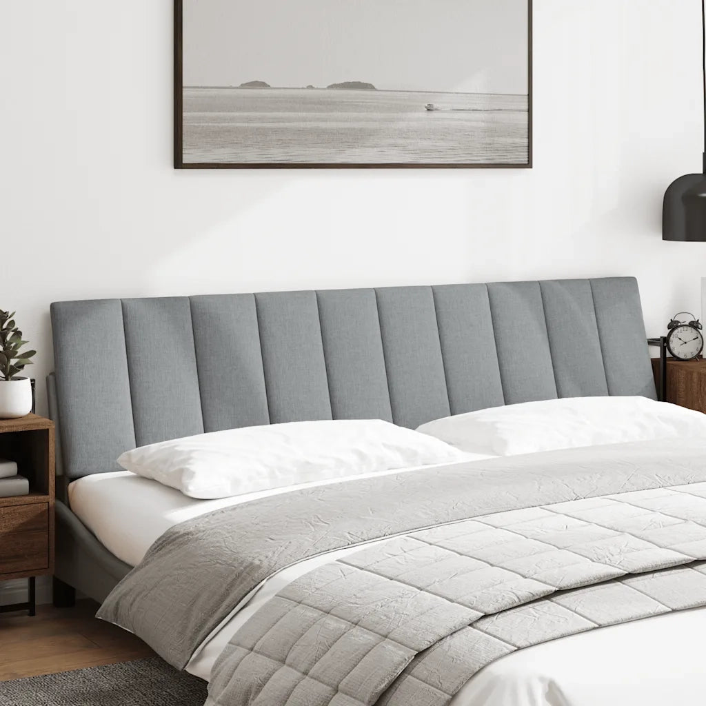 Cuscino Testiera-Cuscino per Testiera Hanko Grigio Chiaro 200 cm in Tessuto