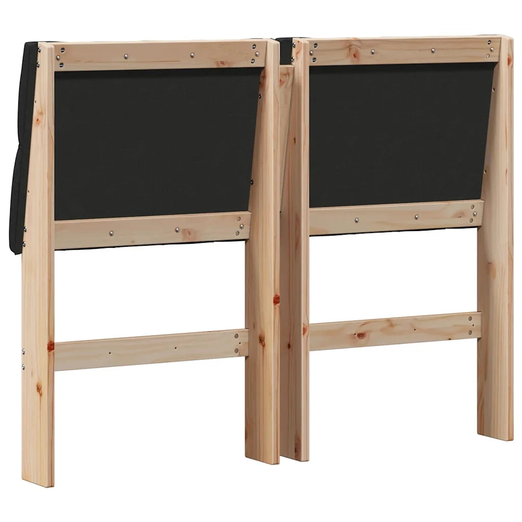 Testiera | Testata imbottita Nero 120 cm Pino massello