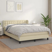 Giroletto a Molle con Materasso Crema 140x190 cm in Similpelle 3127309