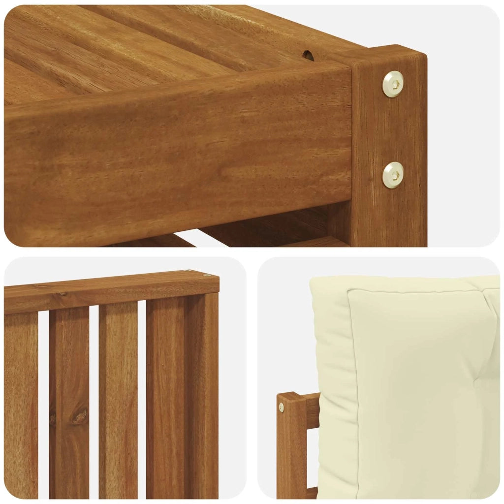 Set di divani da esterno con cuscino 7 pcs Naturale e Crema 3373575
