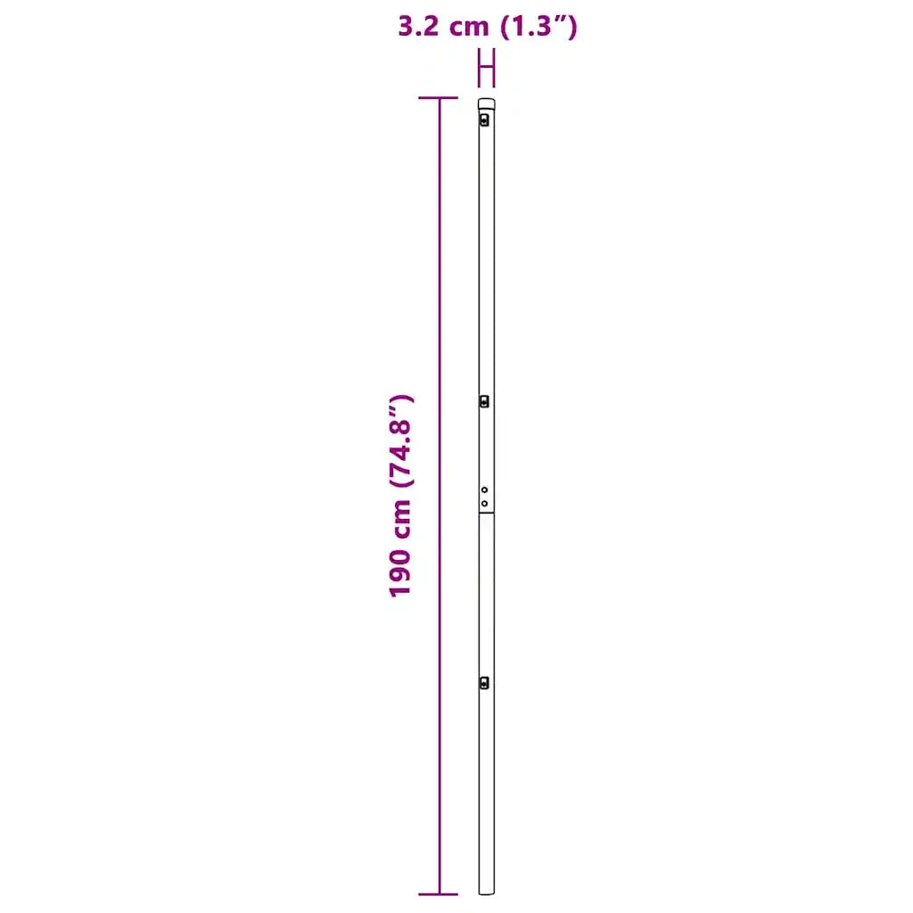 Palo della recinzione 7 pz Argento Acciaio CFW5652289
