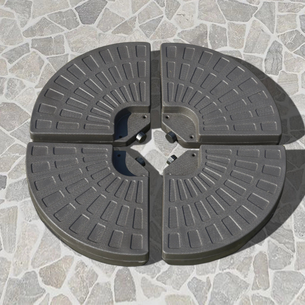Base per ombrellone 4 pezzi ¨C Xylo ¨C HDPE riempibile sabbia/acqua 25kg marrone