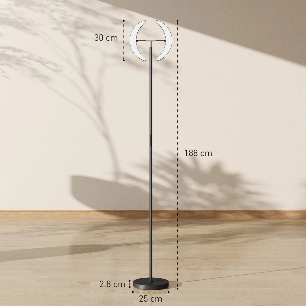 Lampada da Terra Dimmerabile con Telecomando e Doppia Testa Girevole ¨C zephmum ¨C Nero 2700K-6000K