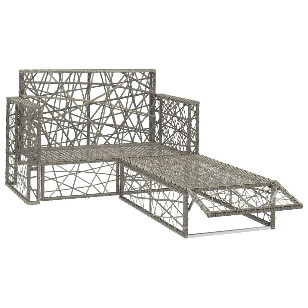 Set Divani da Giardino 2 pz con Cuscini in Polyrattan Grigio 46812